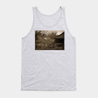 Abandoned Farm In Sepia Tank Top